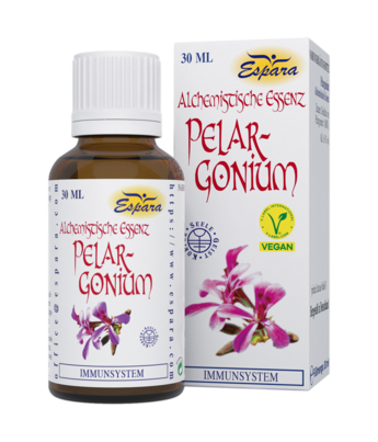 Sie sehen eine Packung Espara Pelargonium Alchemistische Essenz, Produktbild: 01 Espara Pelargonium Alchemistische Essenz, A-Nr.: 4040083 - 01