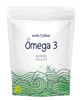 Sie sehen eine Packung Arctic Blue OMEGA 3 ALGENOEL VEG KPS ARB 90ST, Produktbild: 01 Arctic Blue OMEGA 3 ALGENOEL VEG KPS ARB 90ST, A-Nr.: 5450618 - 01