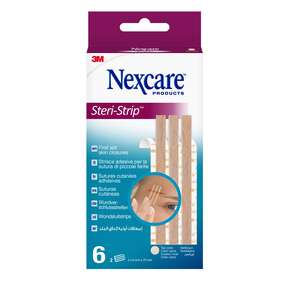 Nexcare™ Steri-Strip™ Wundverschlussstreifen, braun, 6 mm x 75 mm 6/Packung, A-Nr.: 5738029 - 01