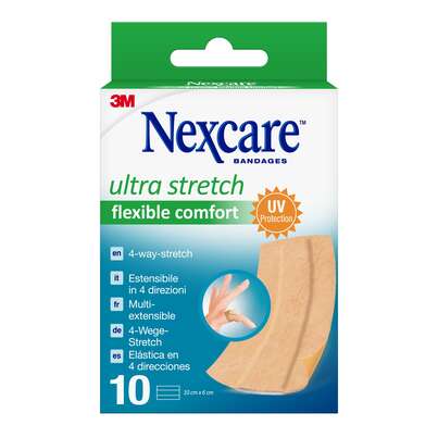 Nexcare™ Ultra Stretch Comfort Flexible Band Pflaster, 6 cm x 10 cm, 10/Packung, A-Nr.: 5386926 - 01