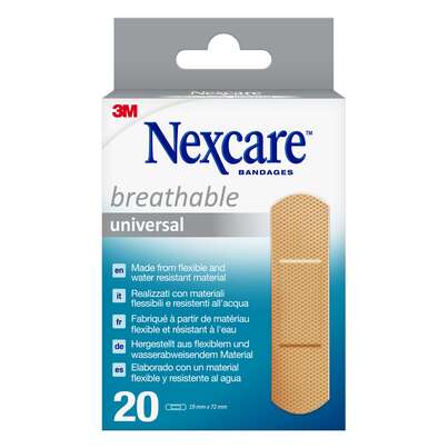 Nexcare™ Breathable Universal Pflaster, 19 mm x 72 mm, 20/Packung, A-Nr.: 5680666 - 01