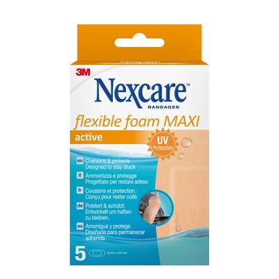 Nexcare™ Flexible Foam MAXI Active Pflaster, 50 mm x 101 mm, 5/Pack, A-Nr.: 4892320 - 01