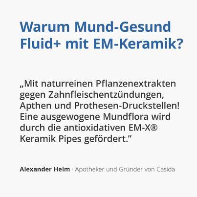 Sie sehen eine Packung Mund-Gesund Fluid+ mit EM-Keramik (Effektive Mikroorganismen), Produktbild: 03 Mund-Gesund Fluid+ mit EM-Keramik (Effektive Mikroorganismen), A-Nr.: 4250254 - 03