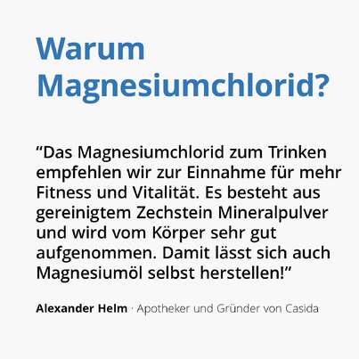 Sie sehen eine Packung Casida Magnesiumchlorid zum Einnehmen / Trinken, Produktbild: 03 Casida Magnesiumchlorid zum Einnehmen / Trinken, A-Nr.: 5250730 - 03