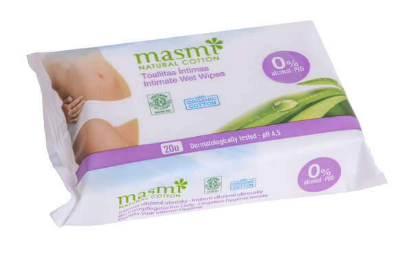 Sie sehen eine Packung Masmi Organic Care - Bio Intimpflegetücher, Produktbild: 03 Masmi Organic Care - Bio Intimpflegetücher, A-Nr.: 4596834 - 03