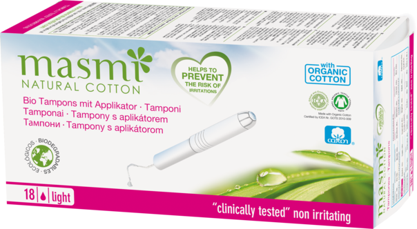 Masmi Organic Care - Bio Tampons Light / Mini mit Applikator, A-Nr.: 4531183 - 01