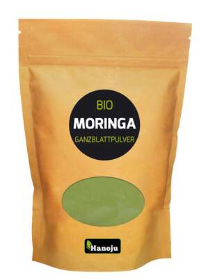 Sie sehen eine Packung Hanoju Moringa Ganzblattpulver, Produktbild: 01 Hanoju Moringa Ganzblattpulver, A-Nr.: 4385310 - 01