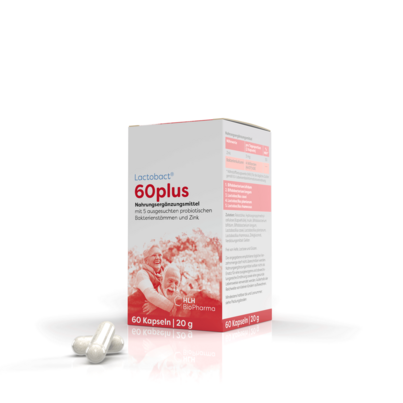 Sie sehen eine Packung Lactobact 60plus, Produktbild: 03 Lactobact 60plus, A-Nr.: 3967760 - 03
