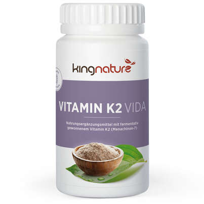 Sie sehen eine Packung Kingnature Vitamin K2 Vida, Produktbild: 01 Kingnature Vitamin K2 Vida, A-Nr.: 4805930 - 01