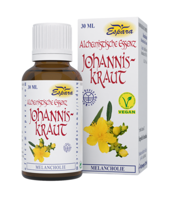 Sie sehen eine Packung Espara Johanniskraut Alchemistische Essenz 30ml, Produktbild: 01 Espara Johanniskraut Alchemistische Essenz 30ml, A-Nr.: 4040232 - 01