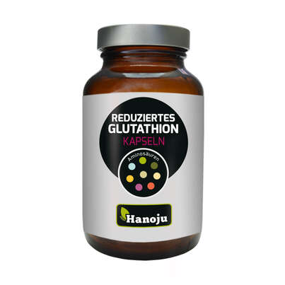 Sie sehen eine Packung Hanoju reduziertes Glutathion Kapseln 250mg, Produktbild: 01 Hanoju reduziertes Glutathion Kapseln 250mg, A-Nr.: 4492649 - 01