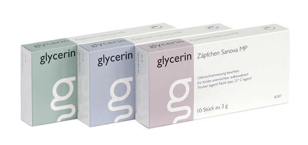 Glycerin Zäpfchen &quot;Sanova&quot; MP 3g, A-Nr.: 3170530 - 03