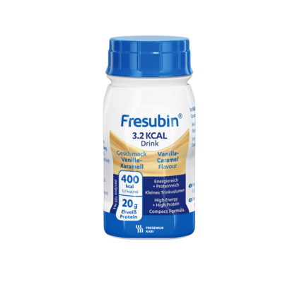 Sie sehen eine Packung Fresubin® 3,2 kcal Drink - Vanille-Karamell, Produktbild: 01 Fresubin® 3,2 kcal Drink - Vanille-Karamell, A-Nr.: 4614897 - 01
