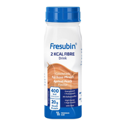 Sie sehen eine Packung Fresubin® 2 kcal Drink Aprikose Pfirsich, Produktbild: 01 Fresubin® 2 kcal Drink Aprikose Pfirsich, A-Nr.: 4516338 - 01