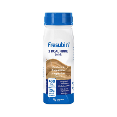 Sie sehen eine Packung Fresubin® 2 kcal Fibre Drink Cappuccino, Produktbild: 01 Fresubin® 2 kcal Fibre Drink Cappuccino, A-Nr.: 4442255 - 01