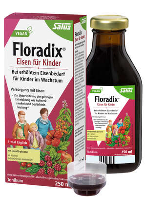 Sie sehen eine Packung Floradix® Eisen für Kinder, Produktbild: 02 Floradix® Eisen für Kinder, A-Nr.: 4392474 - 02