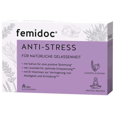 Sie sehen eine Packung femidoc® ANTI-STRESS, Produktbild: 01 femidoc® ANTI-STRESS, A-Nr.: 5082416 - 01