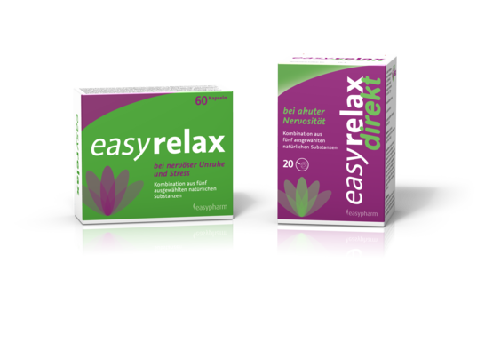 Sie sehen eine Packung easyrelax Kapseln, Produktbild: 03 easyrelax Kapseln, A-Nr.: 5163273 - 03
