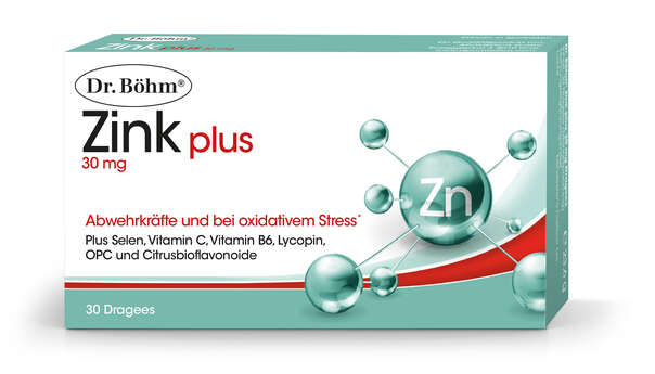Sie sehen eine Packung Dr. Böhm Zink plus, Produktbild: 01 Dr. Böhm Zink plus, A-Nr.: 4600116 - 01