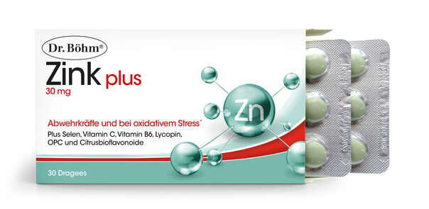Sie sehen eine Packung Dr. Böhm Zink plus, Produktbild: 02 Dr. Böhm Zink plus, A-Nr.: 4600116 - 02
