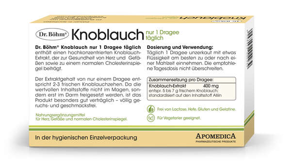 Dr. Böhm Knoblauch nur 1 Dragee täglich, A-Nr.: 1520316 - 03