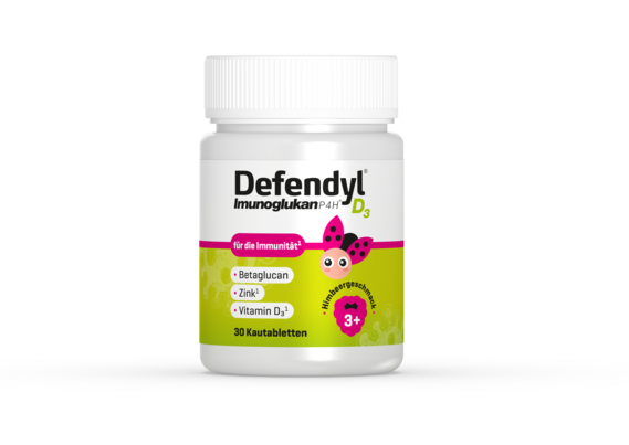Sie sehen eine Packung Defendyl-Imunoglukan P4H D3 Kautabletten, Produktbild: 03 Defendyl-Imunoglukan P4H D3 Kautabletten, A-Nr.: 5791265 - 03