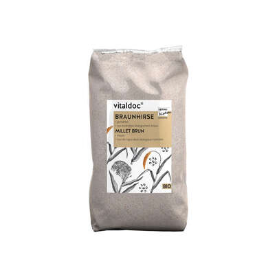Sie sehen eine Packung vitaldoc® BIO Braunhirse, gemahlen, Produktbild: 02 vitaldoc® BIO Braunhirse, gemahlen, A-Nr.: 5619589 - 02