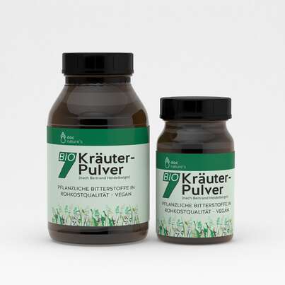 Sie sehen eine Packung doc nature’s BIO 7 Kräuter-Pulver, Glas, Produktbild: 03 doc nature’s BIO 7 Kräuter-Pulver, Glas, A-Nr.: 5619477 - 03