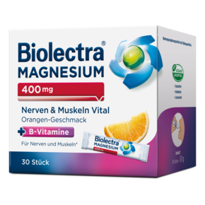 Biolectra® Magnesium 400 mg Nerven &amp;amp; Muskeln Vital Direct Sticks 30 Stück, A-Nr.: 5615048 - 01