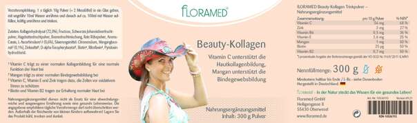 Sie sehen eine Packung Floramed Beauty-Kollagen, Produktbild: 01 Floramed Beauty-Kollagen, A-Nr.: 4389940 - 01