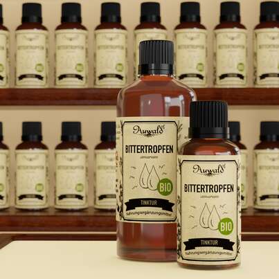 Sie sehen eine Packung Auwald® - Bittertropfen BIO Tropfen (Auszug, Extrakt, Essenz), Produktbild: 03 Auwald® - Bittertropfen BIO Tropfen (Auszug, Extrakt, Essenz), A-Nr.: 5679893 - 03
