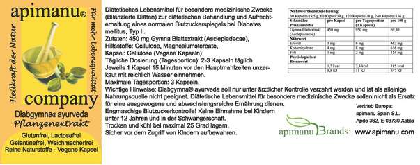 Apimanu Diabgymna Ayurveda Kapseln, A-Nr.: 3089704 - 06