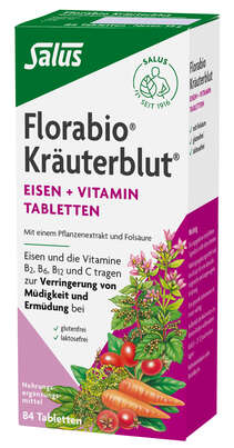 Sie sehen eine Packung Florabio® Kräuterblut®-Tabletten mit Eisen, Produktbild: 01 Florabio® Kräuterblut®-Tabletten mit Eisen, A-Nr.: 4324952 - 01