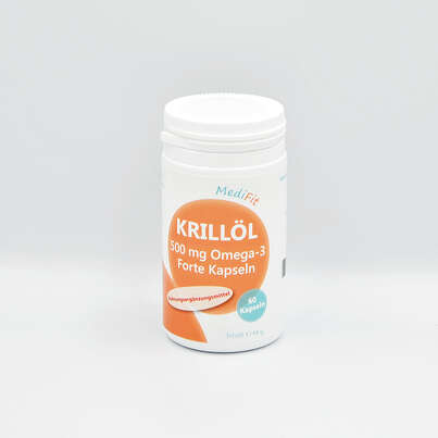 Sie sehen eine Packung Krillöl 500 mg Omega-3 Forte, Produktbild: 01 Krillöl 500 mg Omega-3 Forte, A-Nr.: 4755362 - 01