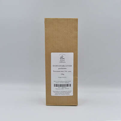 Sie sehen eine Packung Damianablätter geschnitten, Produktbild: 01 Damianablätter geschnitten, A-Nr.: 4791323 - 01