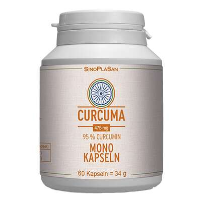 Sie sehen eine Packung Curcuma - 95% Curcumin 60 Kapseln, Produktbild: 01 Curcuma - 95% Curcumin 60 Kapseln, A-Nr.: 4748474 - 01
