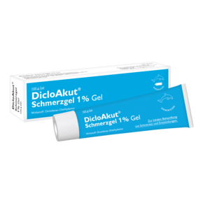DicloAkut® Schmerzgel 1 % Gel lindert Schmerzen und Entzündungen, A-Nr.: 4974420 - 01