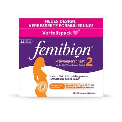 Sie sehen eine Packung Femibion® 2 Schwangerschaft, Produktbild: 01 Femibion® 2 Schwangerschaft, A-Nr.: 5204428 - 01