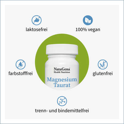 Sie sehen eine Packung NatuGena Magnesium-Taurat Kapseln, Produktbild: 02 NatuGena Magnesium-Taurat Kapseln, A-Nr.: 5815020 - 02