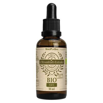 Sie sehen eine Packung Olivenblattextrakt BIO FORTE 50 ml, Produktbild: 01 Olivenblattextrakt BIO FORTE 50 ml, A-Nr.: 5663277 - 01
