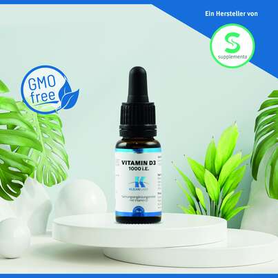 Sie sehen eine Packung Vitamin D3 1000 i.E. Klean Labs flüssig, Produktbild: 04 Vitamin D3 1000 i.E. Klean Labs flüssig, A-Nr.: 5598226 - 04