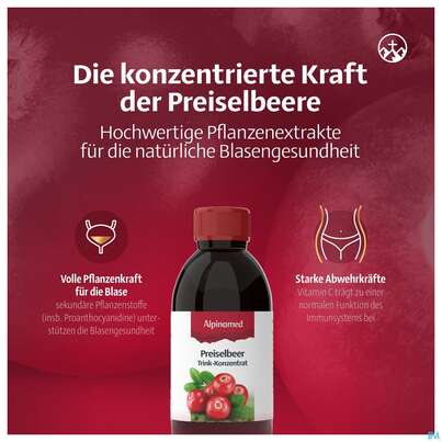 Preiselbeer Trink-konzentrat Alpinamed 100ml, A-Nr.: 3326357 - 07