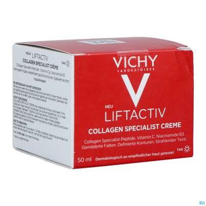 Sie sehen eine Packung Vichy Liftactiv Collagen/specialist Alle Hauttypen 50ml, Produktbild: 05 Vichy Liftactiv Collagen/specialist Alle Hauttypen 50ml, A-Nr.: 4870407 - 05