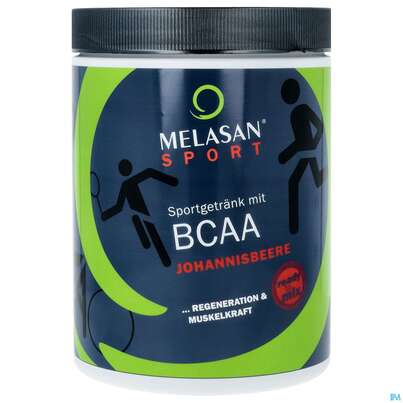 Sie sehen eine Packung Melasan/sport Sportgetraenk Bcaa Johannisbeere 670g, Produktbild: 01 Melasan/sport Sportgetraenk Bcaa Johannisbeere 670g, A-Nr.: 4343381 - 01