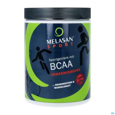 Sie sehen eine Packung Melasan/sport Sportgetraenk Bcaa Johannisbeere 670g, Produktbild: 02 Melasan/sport Sportgetraenk Bcaa Johannisbeere 670g, A-Nr.: 4343381 - 02