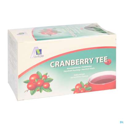 Sie sehen eine Packung Cranberry Tee Filterbeutel -avi 20st, Produktbild: 03 Cranberry Tee Filterbeutel -avi 20st, A-Nr.: 3831204 - 03