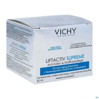 Sie sehen eine Packung Vichy Liftactiv/supreme Normale Haut 50ml, Produktbild: 04 Vichy Liftactiv/supreme Normale Haut 50ml, A-Nr.: 4261447 - 04