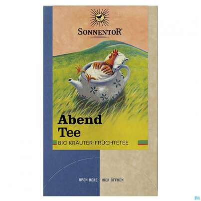 Sie sehen eine Packung Sonnentor Kraeutertee Abend 02269 18st, Produktbild: 02 Sonnentor Kraeutertee Abend 02269 18st, A-Nr.: 4042366 - 02