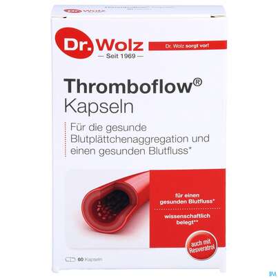 Sie sehen eine Packung Dr.wolz Thromboflow Kapseln 60654 60st, Produktbild: 01 Dr.wolz Thromboflow Kapseln 60654 60st, A-Nr.: 4164827 - 01