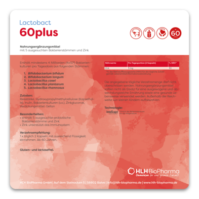 Sie sehen eine Packung Lactobact 60plus, Produktbild: 04 Lactobact 60plus, A-Nr.: 3967760 - 04